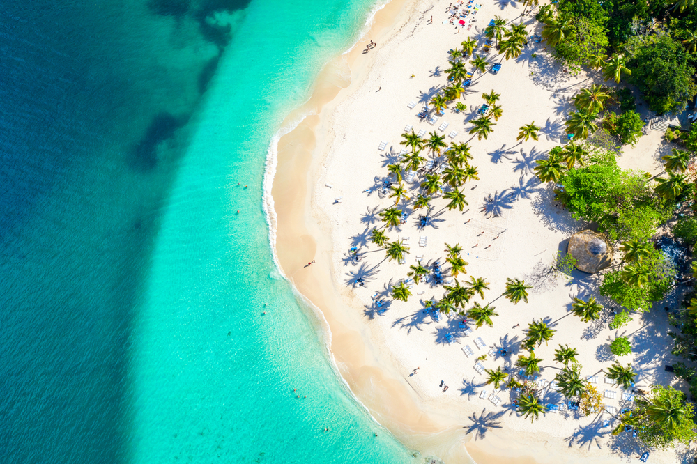 Aerial,Drone,View,Of,Beautiful,Caribbean,Tropical,Island,Cayo,Levantado